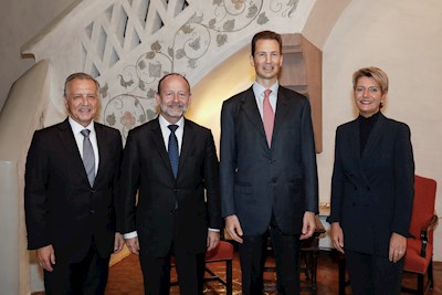 Ständeratspräsidentin Karin-Keller Sutter und Nationalratspräsident Dominique de Buman in Vaduz